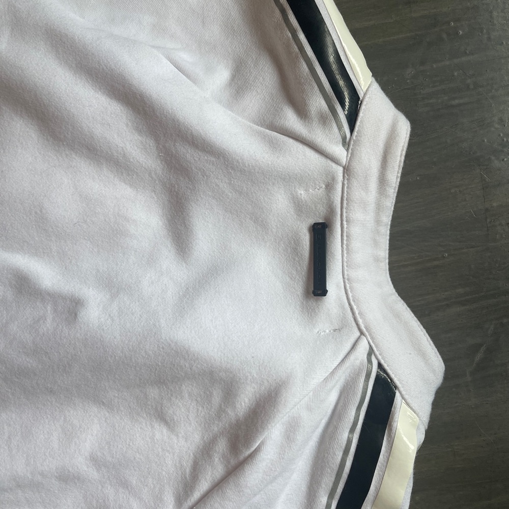 Blanc Noir White Jumpsuit with Black Stripes - Picture 3 of 3